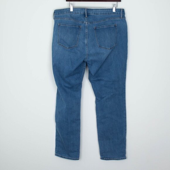 Old Navy Womens Power Slim Straight Mid Rise Denim Jeans Size 16 Blue Essential - Picture 4 of 6